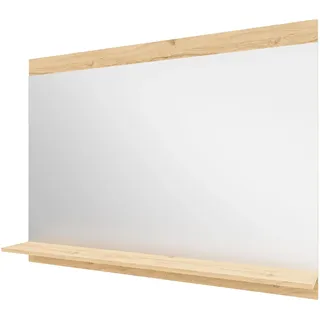 wohnartig® Stella Badezimmerspiegel | Eiche Artisan | 60 x 81,2 cm | großer Wandspiegel mit praktischer Ablage für EIN modernes Badezimmer | hochwertiger Badspiegel
