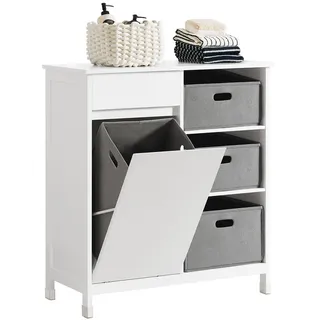 SoBuy Wäscheschrank mit 1 Schublade Weiß