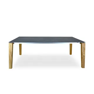 Sit Mobilia Auszugstisch 210/270/330 x 95 cm Edelstahl/Keramik/Beton hell