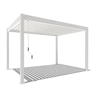 Weide Classic | Aluminium Pavillon | 3 x 3,6 M | Lamellendach weiß | Pergola freistehend