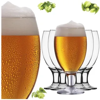 PLATINUX Bierglas Biertulpen, Glas, Biergläser 500ml (max.610ml) Bierkrüge Bierschwenker Pilsgläser weiß