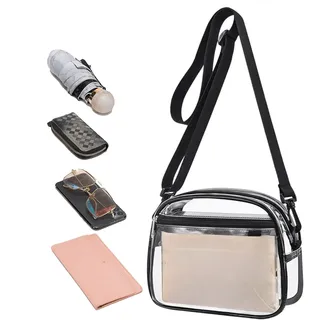 Transparente Umhängetasche, verstellbarer Schulterrucksack, wasserdichte Reisetasche, stadionzugelassene Event-Tragetasche, leichter Outdoor-Sport-Konzert-Organizer, durchsichtige Tasche für Festivals - Siehe Beschreibung