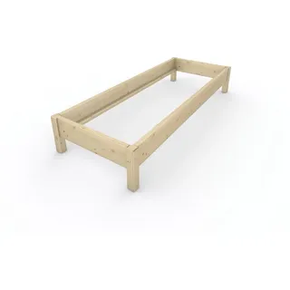 TUGA-Holztech Massivholzbett Holzbett Naturholzbett 80 x 220 cm 38 cm Bettgestell ohne Kopfteil, Br 70 80 90 100 120 140 160 180 200 Lg 200 220 H=38/48/58 cm 80 cm x 220 cm x 38 cm