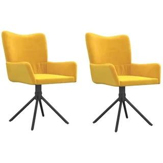 vidaXL Esszimmerstuhl drehbar Samt gelb 2er Set