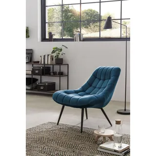 SalesFever Sessel PADANG Samt 76 x 85,6 x 85,6 cm Blau