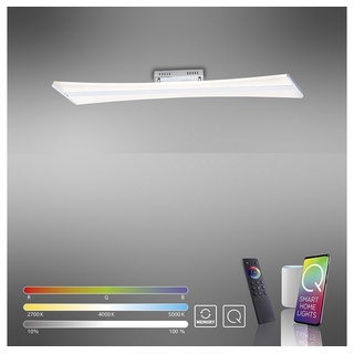 Paul Neuhaus Smarte LED-Leuchte LED Deckenleuchte Smart Home Q - RILLER, Smart Home, RGB-Farbwechsel, Dimmfunktion, Memoryfunktion, Zigbee, Alexa-tauglich, steuerbar über gängige APP ́s, dimmbar silberfarben