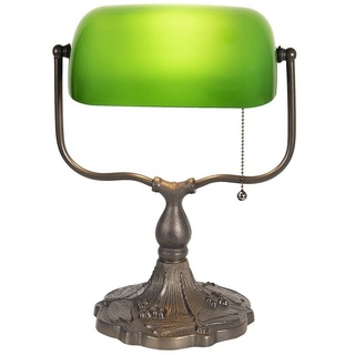 Clayre & Eef Schreibtischlampe Clayre & Eef Lumilamp Bankerlampe Schreibtischlampe Tiffany grün Glas, Tiffanylampe, ohne Leuchtmittel, abhängig vom Leuchtmittel grün