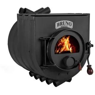 Bruno Kaminofen Bruno® Werkstattofen Mini III mit Herdplatte schwarz 12 kW Stahl A, 12 kW schwarz