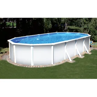 Stahlwandpool Grandy oval 3,00m x 5,00m x 1,20m Einzelbecken Ovalpool inkl. Skimmer'