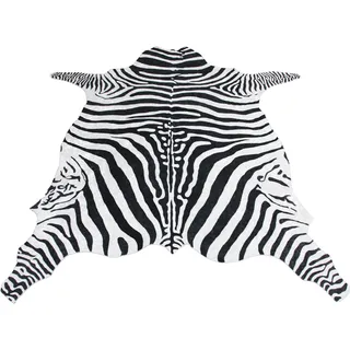 Teppich BRUNO BANANI "Zebra" Teppiche Gr. B/L: 120 cm x 155 cm, 6 mm, 1 St., schwarz-weiß (weiß, schwarz) Esszimmerteppiche Druckteppich in Fellform, Zebra-Optik, angenehme Haptik
