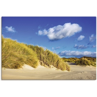Leinwandbild ARTLAND "Landschaft mit Dünen Insel Amrum" Bilder Gr. B/H: 90 cm x 60 cm, Strandbilder Querformat, 1 St., blau Leinwandbilder