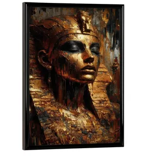 artboxONE Poster mit schwarzem Rahmen 18x13 cm Menschen Kleopatra in Gold - Bild kleopatra Beauty Gold