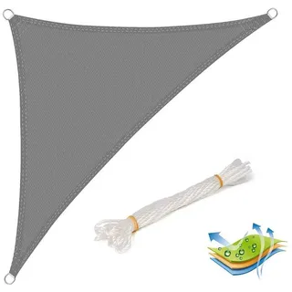 Woltu Sonnensegel Dreieck HDPE 360 x 360 x 510 cm Grau