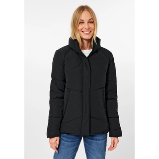 Steppjacke CECIL Gr. S (38), schwarz (black) Damen Jacken Steppjacken mit Wording-Print