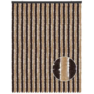 Arsvita Türvorhang Flauschvorhang 120x200cm (1 St), Ösen, blickdicht, Insektenschutz Vorhang für Terrasse, Balkon, Pavillon, Camping beige|braun