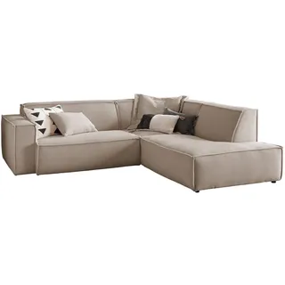 KAWOLA Eckcouch Cord Schwarz