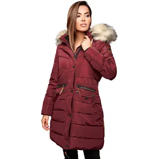 Navahoo Damen Winter Jacke Mantel Parka warm gefütterte Winterjacke B383 [B383-Paula-Bordeaux-Gr.M] - M