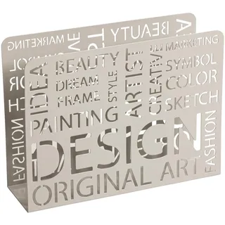 HAKU Zeitschriftenkorb Metall kaschmirgrau Zeitungsablage Zeitungsständer - Maße: B 35 x H 26 x T 10 cm, Style: Modern