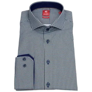 Pure Langarmhemd Slim Fit stark tailliert Kentkragen blau S
