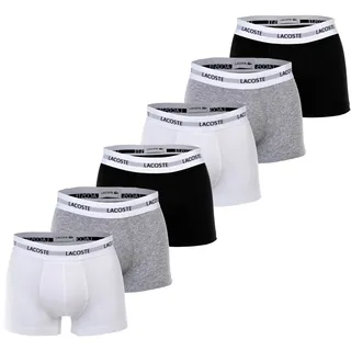 Lacoste Boxershorts Cotton Stretch Schwarz/Weiß/Grau XXL 6er Pack