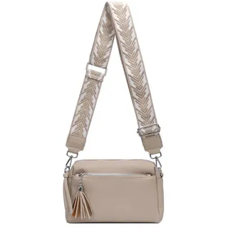 ITALYSHOP24 Cross Over Body Bag Kunstleder Taupe