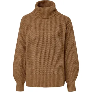 Tchibo - Grobstrickpullover mit Rollkragen - Damen - Gr. S - cognac