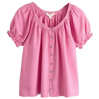Next Carmenbluse Bardot-Oberteil mit Puffärmeln und Leinenanteil (1-tlg) rosa 48 (GB: 20)