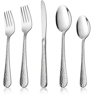 Herogo 60-teiliges Edelstahl Besteck Set 12 Personen - Hammergriff