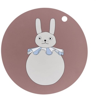 Platzset, Platzdeckchen Kaninchen Pompon, OYOY, 39 cm, rund, Silikon braun