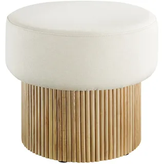 SalesFever Hocker mit Stauraum 50 x 43 x 50 cm Beige/Weiß