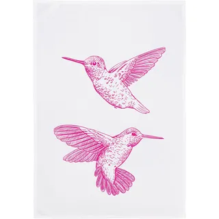 WESTCRAFT Maritime Geschirrtücher, lustige Sprüche/Küchen-Handtuch - Dish Towel Vintage Küchen Deko aus 100% Baumwolle 50 x 70 cm (Kolibri pink)