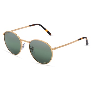 Ray-Ban RB 3637 NEW ROUND Unisex-Sonnenbrille Vollrand Panto Metall-Gestell, gold