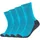 Pro Tex Crew Funktionssocken 4er Pack Blau/Türkis/Grau 39-42
