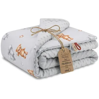 Totsy Baby Babydecke Kuscheldecke Baby Decke Winterdecke mit Plüschstoff 75x100 cm - Kinderdecke Kinderwagen Blanket Babydecken Kinderwagendecke und Erstausstattung für Neugeborene und Kinder