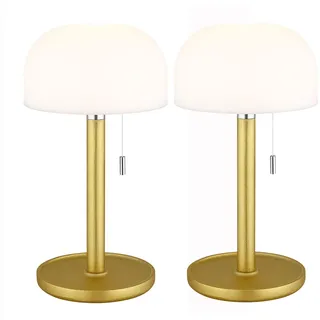 GLOBO Tischlampe Bambus Messing 2 St.