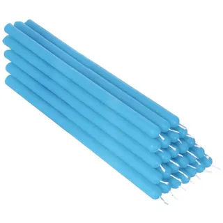 NKlaus Bienenwachskerze 25x Hell Blau Paraffinwachs 21cm Tropfkerzen Ritua beige|blau