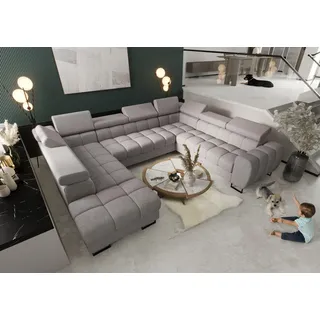 Fun Möbel Wohnlandschaft Stoff 2-Sitzer Grau