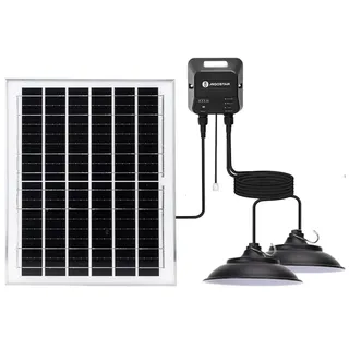 Aigostar - LED-Solar-Pendelleuchte 2xLED/70W/12V 12000 mAh 6500K Ø 23,5 cm - Schwarz