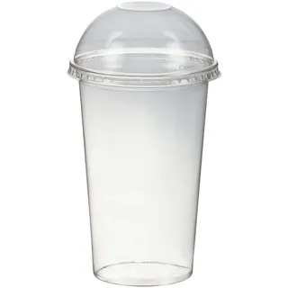 VEPATIM 150 Smoothiebecher Dessertbecher + Domdeckel ohne Öffnung 400 ml Ø95mm PET glasklar