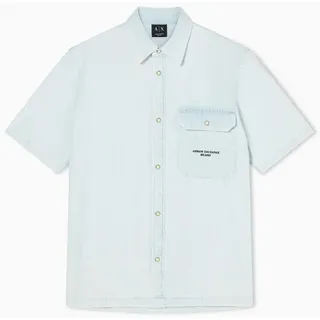 Armani Exchange Kurzarmhemd - Blue / White Stripes - L