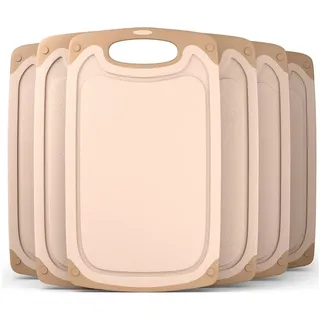 Blumtal Frühstücksbrettchen Kunststoff 25x15 im Set - Brettchen spülmaschinenfest - Frühstücksbretter Kunststoff BPA-frei - Schneidebrett spülmaschinenfest - robuste Schneidebretter Beige