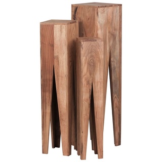 Beistelltisch-Set mit 3 Giraffenbeinen: Massivholz, rustikales Ambiente, handgefertigt - KADIMA DESIGN