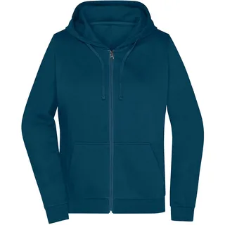 James & Nicholson Damen Basic Kapuzen-Sweatjacke - Leicht taillierte Sweatjacke mit Kapuze | Farbe: Petrol | Grösse: XL - XL