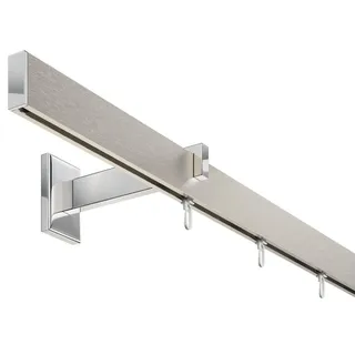 DécoProfi Vorhangstange eckig 1-läufig Ø 0 mm 240 cm Silber