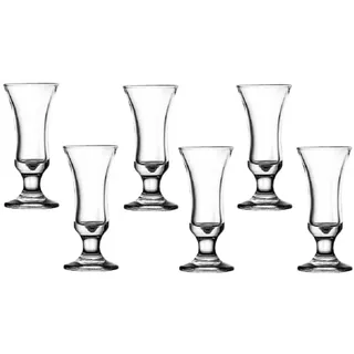 Dajar AMBITION Schnapsgläser 6er Set Villa Likörgläser Glas 28 ml transparent mit Stiel spülmaschinenfest