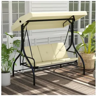 Outsunny Hollywoodschaukel Beige 3-Sitzer
