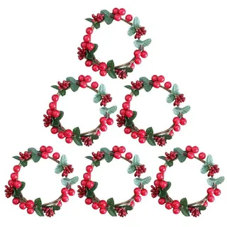 Weihnachtskerzenhalter Mit Beerenkranz, Kerzenring Aus Glas, Teelichthalter, Dekorativ Für Zuhause, Hochzeit, Wohnzimmer, Schlafzimmer