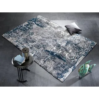 OCI DIE TEPPICHMARKE JUWEL LIRAY Kurzflorteppich 160 x 230 cm Grau/Petrol