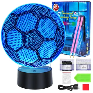 Zoyomax Diamond Painting Nachtlicht, Geschenke für Erwachsene, 3D Kreative Diamond Painting Lampe Fußball, Weihnachts Geburtstags Geschenk