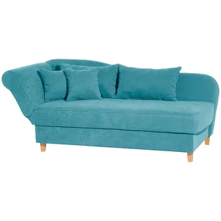 Max Winzer Selma Recamiere mit Armteil links klappbar Velourstoff petrol